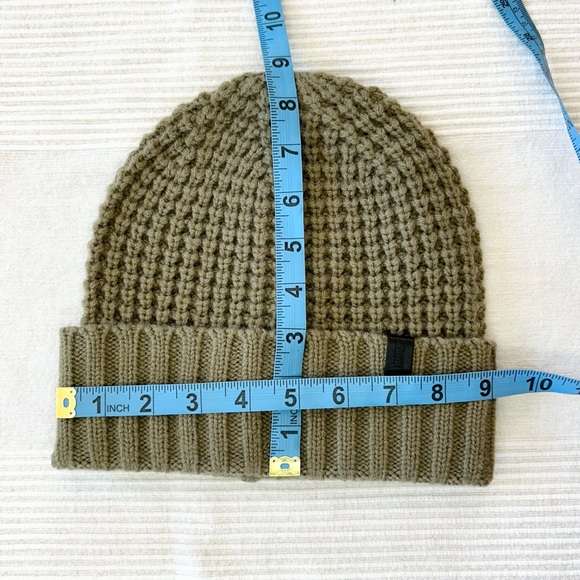 All Saints Unisex Thermal Stich Wool Blend Knit Beanie Dusty Olive Green - Picture 4 of 10